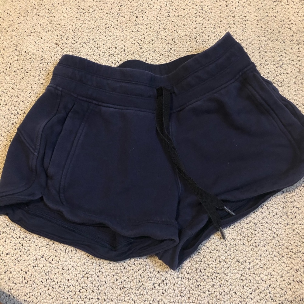 Lulu lemon navy shorts- sweatpant material